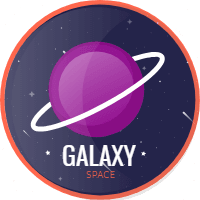Colorful space badge collection with flat design 1 design template for print-on-demand