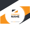 Corporate card in modern style — back side, editable business card design template for print-on-demand