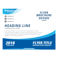 Modern wavy business brochure template design template for print-on-demand