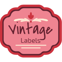 Set of labels in vintage style 1 design template for print-on-demand