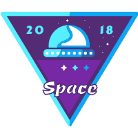 Lovely space badge collection with flat design 3 design template for print-on-demand