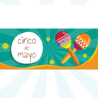 Set of cinco mayo banners with traditional mexican elements 2 design template for print-on-demand