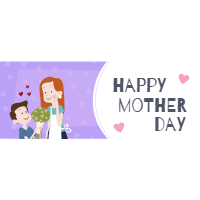 Set of mother s day banners with happy family 1 design template for print-on-demand