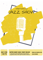 International jazz show poster design template for print-on-demand