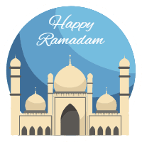 Collection of round ramadan badges 4 design template for print-on-demand