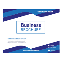 Wavy blue business brochure design template for print-on-demand