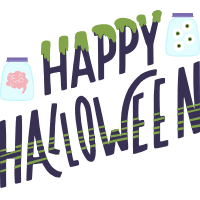 Halloween badge collection with lettering in flat design 1 design template for print-on-demand