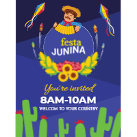 Festa junina celebration flyer design template for print-on-demand
