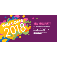 Colorful abstract banners of 2018 1 design template for print-on-demand