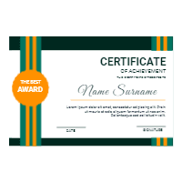 Elegant green horizontal certificate template design template for print-on-demand