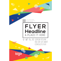 Colorful brochure with triangular shapes design template for print-on-demand