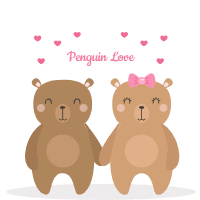 Cute valentines day animal couple collection 4 design template for print-on-demand