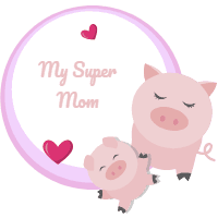 Set mother s day badges with cute animals in flat style 4 design template for print-on-demand