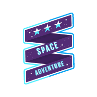 Lovely space badge collection with flat design 5 design template for print-on-demand