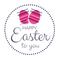 Easter day badges collection in flat style 2 design template for print-on-demand
