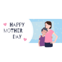 Set of mother s day banners with happy family 2 design template for print-on-demand