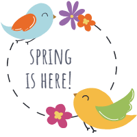 Pack of spring labels with animals 4 design template for print-on-demand