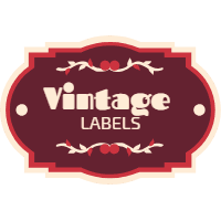 Set of labels in vintage style 2 design template for print-on-demand