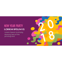 Colorful abstract banners of 2018 2 design template for print-on-demand