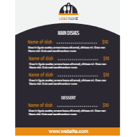 Restaurant retro menu design template for print-on-demand