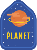 Lovely space badge collection with flat design 4 design template for print-on-demand