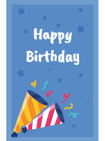 Set of happy birthday cards in flat style 5 design template for print-on-demand