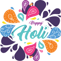 Hand drawn holi festival background design template for print-on-demand