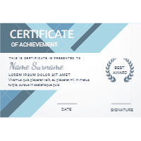 Blue certificate design in professional style design template for print-on-demand