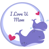 Set mother s day badges with cute animals in flat style 3 design template for print-on-demand