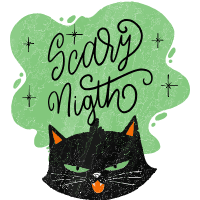 Halloween lettering background design template for print-on-demand