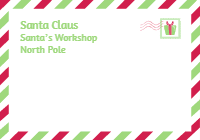 Christmas set of letter and envelope templates with santa claus and snowman design template for print-on-demand