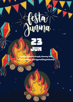Festa junina flyer with traditional elements design template for print-on-demand