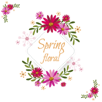 Spring floral frame in flat style design template for print-on-demand