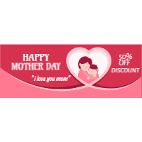 Set of mother s day banners with happy family 2 design template for print-on-demand