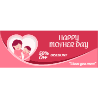 Set of mother s day banners with happy family 1 design template for print-on-demand
