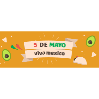 Set of cinco mayo banners with mexican elements 2 design template for print-on-demand