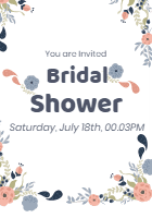Floral-Bridal-Shower-Invitation design template for print-on-demand