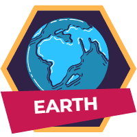 Colorful hand drawn space badge collection 4 design template for print-on-demand