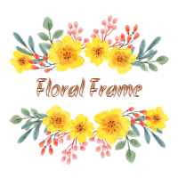 Frame with colorful flowers design template for print-on-demand