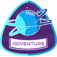 Lovely space badge collection with flat design 4 design template for print-on-demand