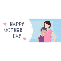 Set of mother s day banners with happy family 2 design template for print-on-demand