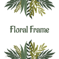 Colorful floral frame in hand drawn style design template for print-on-demand