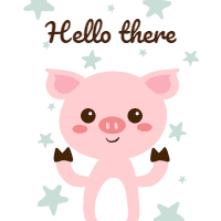 Set of nice animal cards with messages 4 design template for print-on-demand