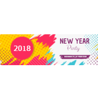 New year party banners in bright colours 1 design template for print-on-demand