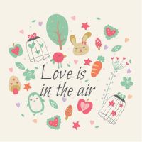 Love is in the air illustration design template for print-on-demand