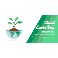 Earth day banners with world in flat style 1 design template for print-on-demand