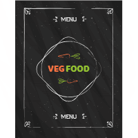 Hand drawn vintage vegan food menu in blackboard style design template for print-on-demand