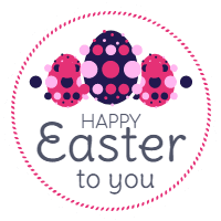 Easter day badges collection in flat style 4 design template for print-on-demand