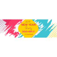 New year party banners in bright colours 2 design template for print-on-demand