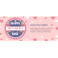 Set of mother s day banners with colorful flowers design template for print-on-demand